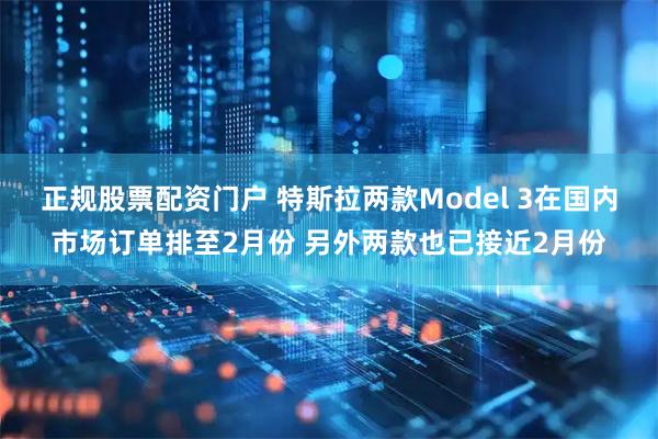 正规股票配资门户 特斯拉两款Model 3在国内市场订单排至2月份 另外两款也已接近2月份